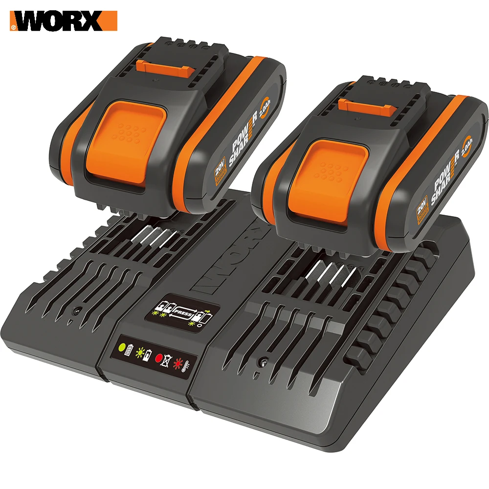 Комплект: Двойное зарядное устройство WORX WA3869+ 2 Акб 2.0 А/ч