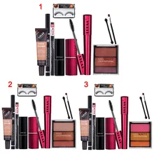 Набор из 9 предметов, водостойкий консилер для макияжа, комбинированная натуральная помада, тени для век, полный набор косметики QRD88