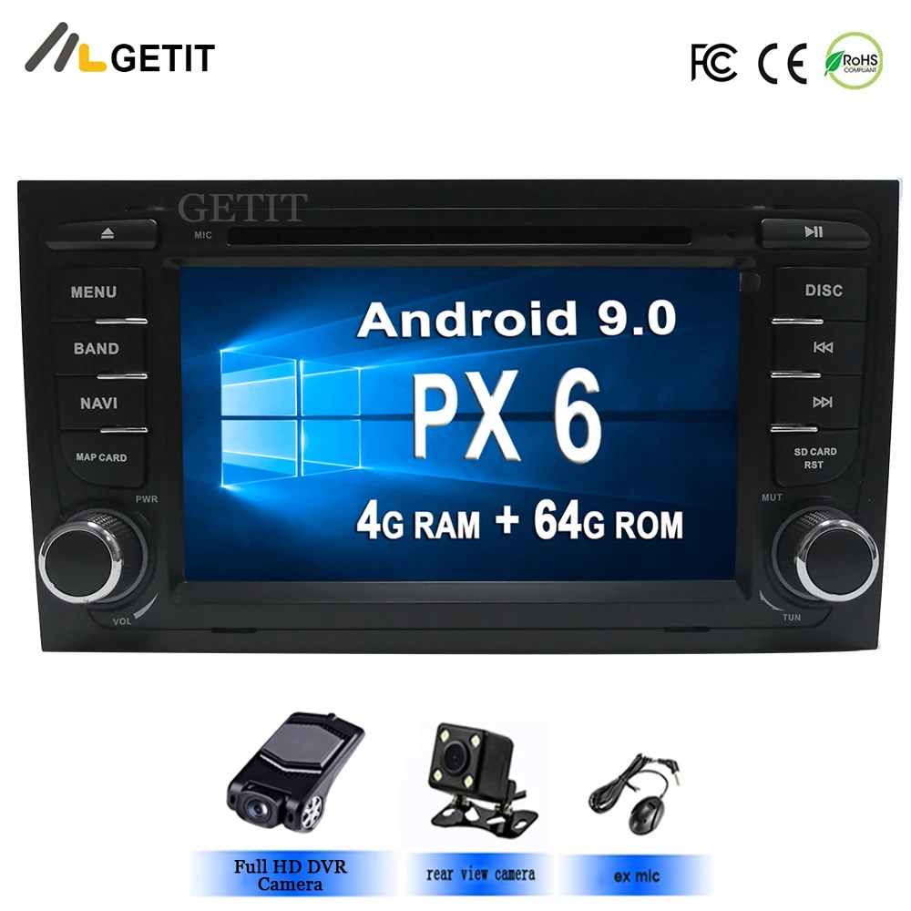 Android 9 0 8 ядерный/4 ядерный Автомобильный gps для Audi A4 B6 B7 S4 RS4 SEAT Exeo dvd-плеер радио ips