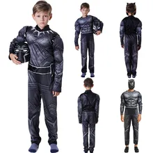 Adult Muscle Black Panther Cosplay Costume Boys and Father Family Matching Halloween Christmas Birthday Gift Black Panther Set