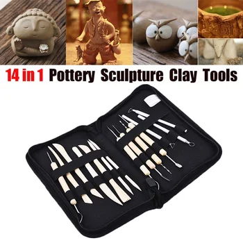 

14Pcs/Set Pottery Clay Sculpture Sculpting Carving Modelling Ceramic Hobby DIY Tools Kit MYDING