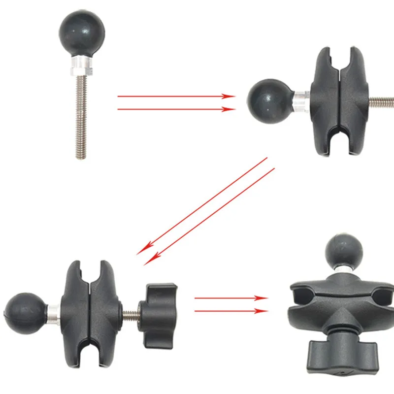 1/4-дюймовый-20 женские резьбовой шестигранник отверстие с 1-дюймовый мяч для Крепления RAM для любого B-размер руку гнездо для gopro