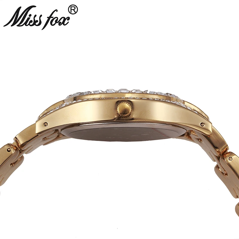 Feminino de Quartzo Relógio de Marca de Luxo com Design de Moda Missfox Relógio Numérico Árabe Impermeável 21 High Quality Relógios