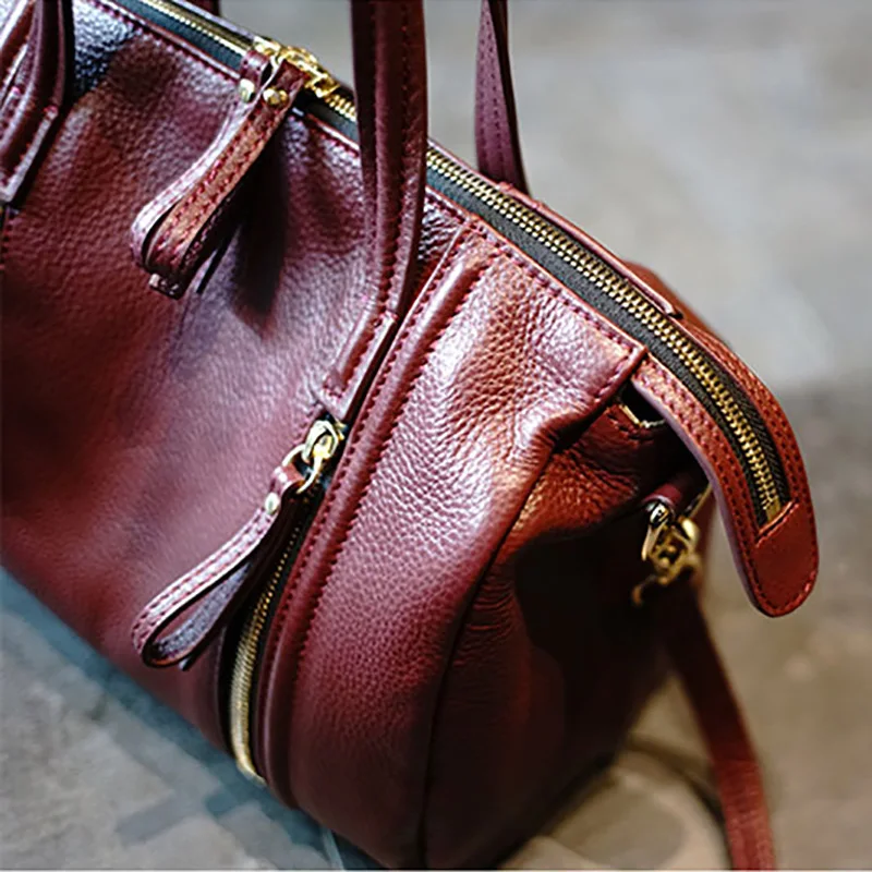 AETOO Simple practical head-layer cowhide pillow bag, leather hundred-hand-held oblique cross woman bag