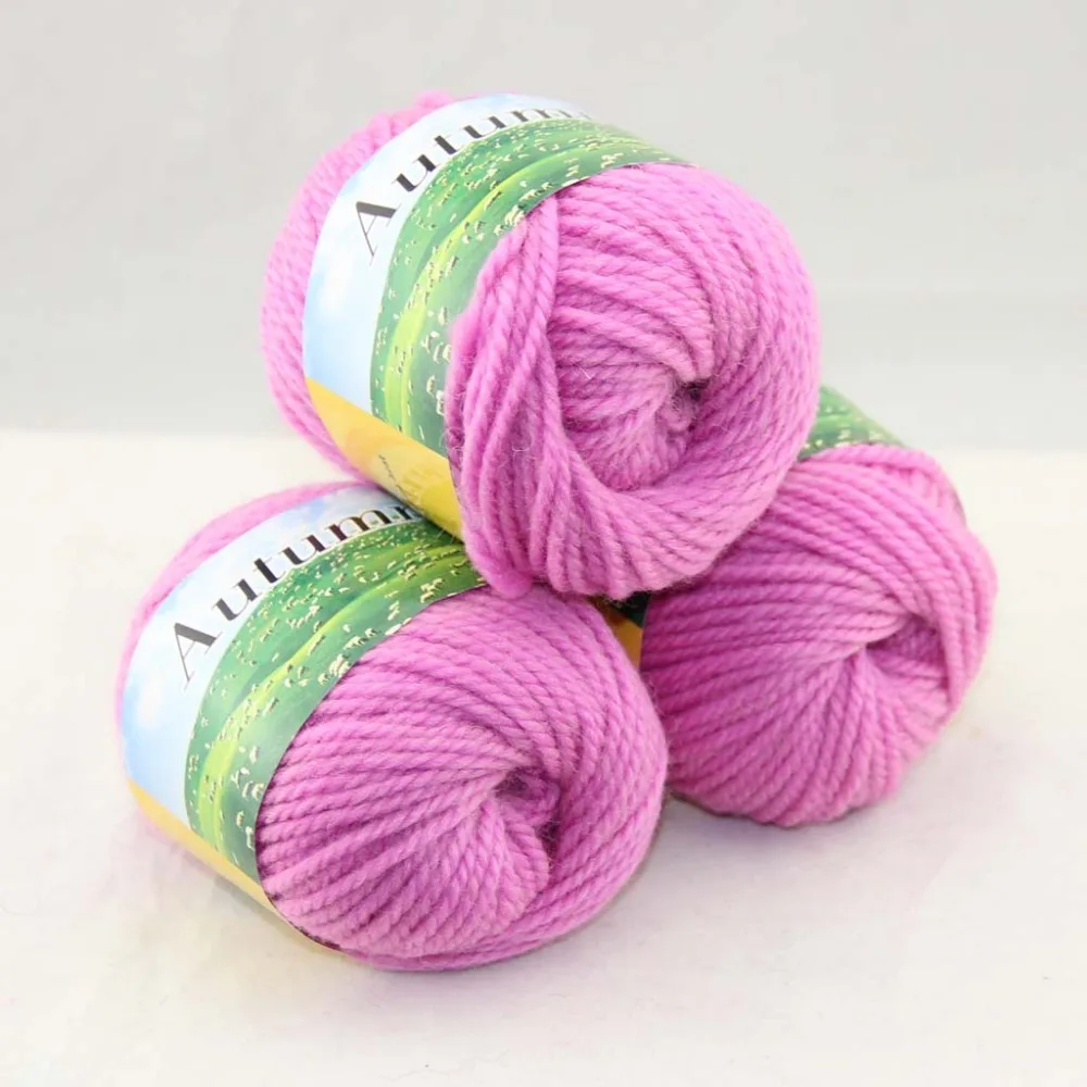 Sale 6 BallsX50g soft Chunky Thick Soft Wool Hand Knitting Yarn Berry Pink 213