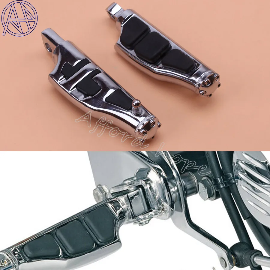 1pair For Harley Softail Sportster Chrome Steel + Rubber Motorcycle Footrest Passenger Rear Foot