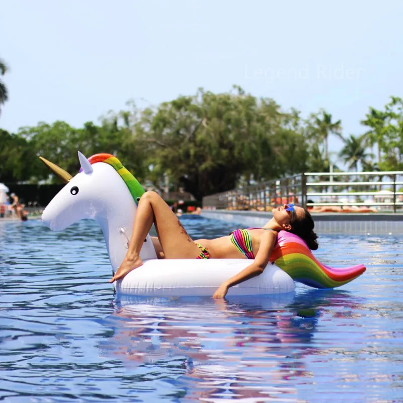 

200cm 78 Inch Giant Inflatable Unicorn Water Toys Inflatable Pool Float For Women Beach Air Mattress For Swimming Pool