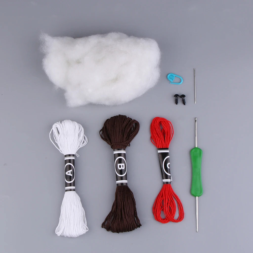 3D Panda Crochet Doll Kit for Beginners Adults Learn to Knit Animal Stuffed Toy Handmade