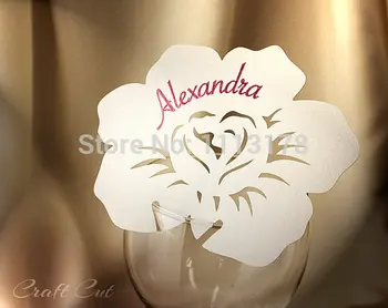 

Rose Place Card Wedding Flower Decoration Escort Name Party Table Decor Summerpc001