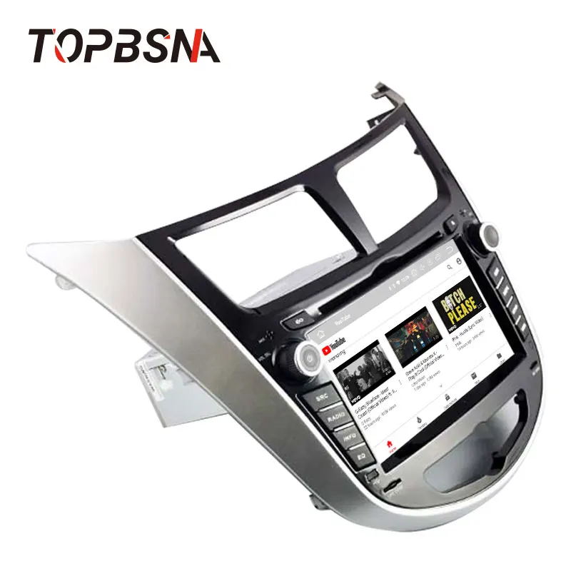 Top TOPBSNA Android 9.0 Car Multimedia Player For Hyundai Solaris accent Verna i25 GPS Navigation 1 Din Car Radio Video Stereo Audio 3