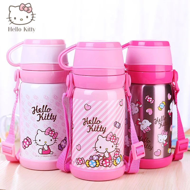HELLO KITTY Kids Water CupThermos Glass Cup Water Bottles Coffee Mug Travel Water Pot Cat Mugs