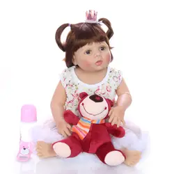 Для новорожденных, для девочек куклы 23 "57 см bebe boneca Возрожденный силикон completa realista infantil meninas Детские Подарочные игрушки куклы