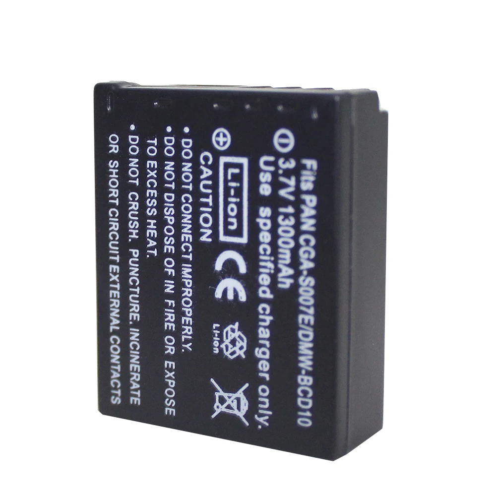 Аккумулятор CGA CGR S007E S007 S007A BCD10 3 7 В 1300 мАч для Panasonic DMC TZ1 TZ2 TZ3 TZ4 TZ5 TZ50 TZ15 | Электроника
