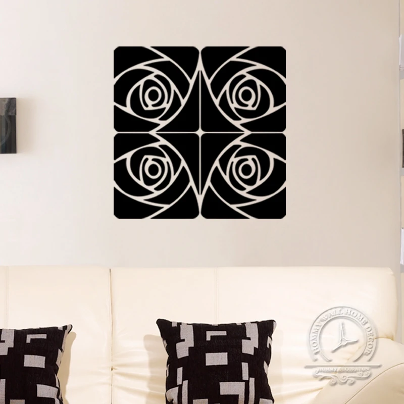 Us 13 2 12 Off 4pcs Set Acrylic Mirror Decorative Wall Sticker Big Size Rose Gold Silver Home Decoration Accessories Mural Art Home Decor In Wall