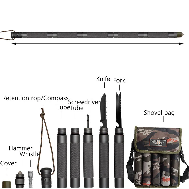 Online Outdoor Verteidigung Tactical Stick Alpen Wandern Werkzeug Camping Ausrüstung Multifunktionale Folding Survial Werkzeuge Armee Lager