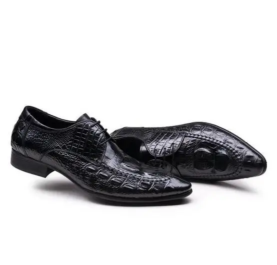 Крокодил узор английские остроконечные обувь мужская кожаная мужская обувь в деловом стиле ретро полуботинки мужские туфли
