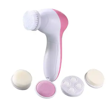 

5 in 1 Electric Facial Cleaning Brush Skin Care Electrical Beauty Device Spa Brush Skin Care Massage (Pink)