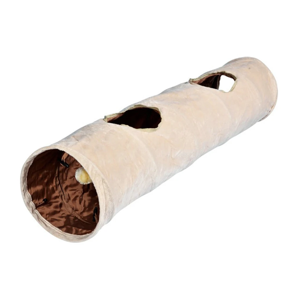 

Long Pet Tunnel High Quality 120cm 2Holes Foldable Cat Puppy Rabbit Teaser Funny Hide Tunnel Toys Ball Collapsible Cat Tunnel
