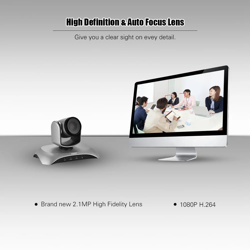 Камера для видеоконференции Aibecy 1080P HD USB 10X оптический зум Автосканер Plug N Play с