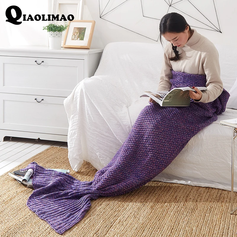 10 Colors Mermaid Tail Blanket Crochet Mermaid Blanket For Adult Super