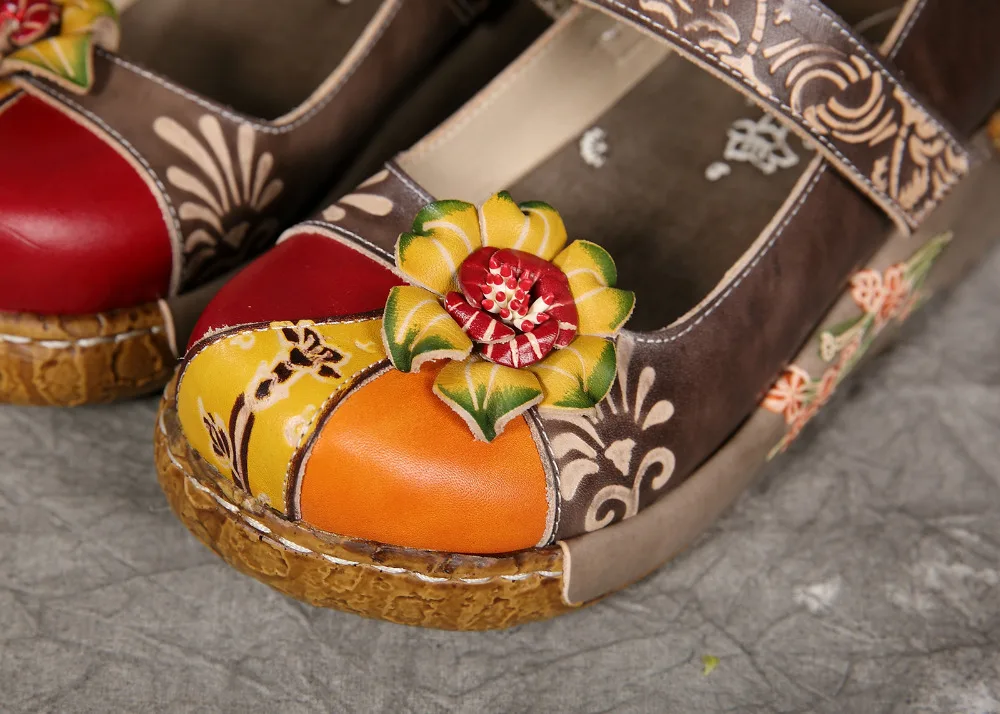 Careaymade-народном стиле сделанная полностью вручную из воловьей кожи с накладкой спереди Туфли с резным украшением, художественная обувь в стиле ретро «MORI GIRL», женские повседневные сандалии, 933-31A