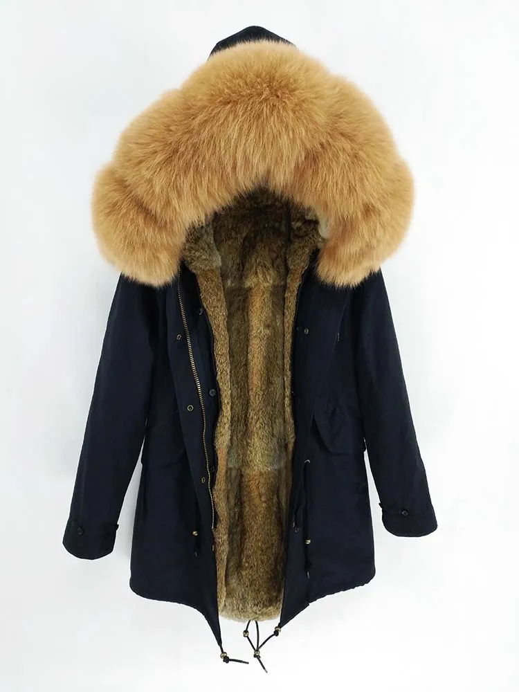 Новая зимняя мужская куртка с капюшоном из натурального меха, повседневная армейская тактическая куртка, брендовая Теплая мужская куртка из натурального меха енота, большая длинная парка, пальто
