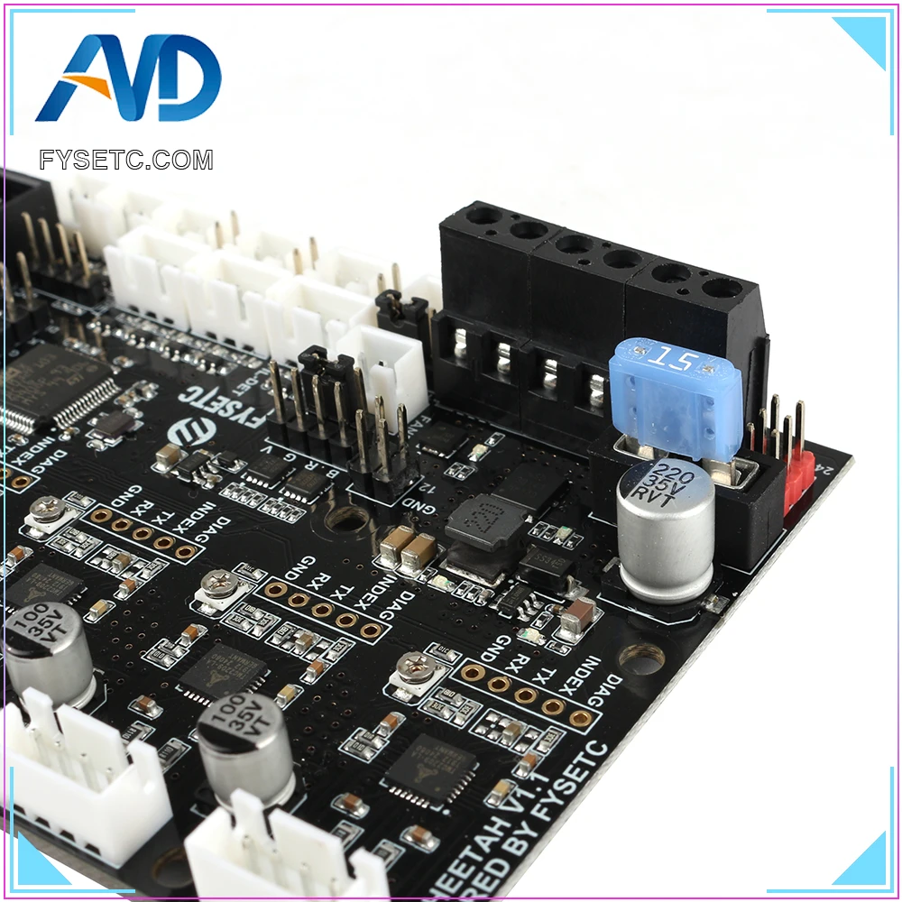 Бесшумная плата управления Cheetah v1.1 v1.2b 32bit TMC2209 TMC2208 + Addon от 24 В до 12 модуль для CR10 Ender
