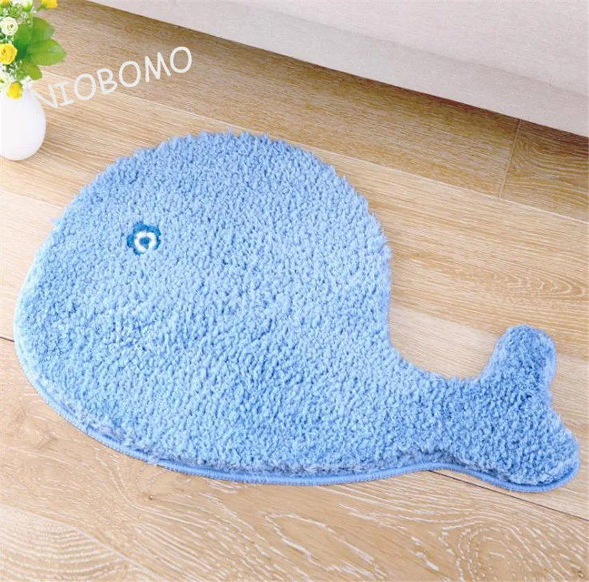 50*70cm Cute Animal Blue Whale Rug Carpet Bedroom/Bathroom Floor Mat Home Decorin Carpet from