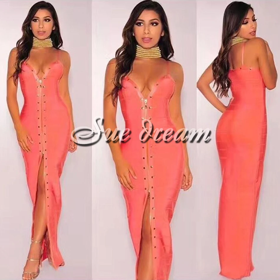 Women-font-b-Luxury-b-font-Sexy-V-Neck-Pink-Black-font-b-Bandage-b-font