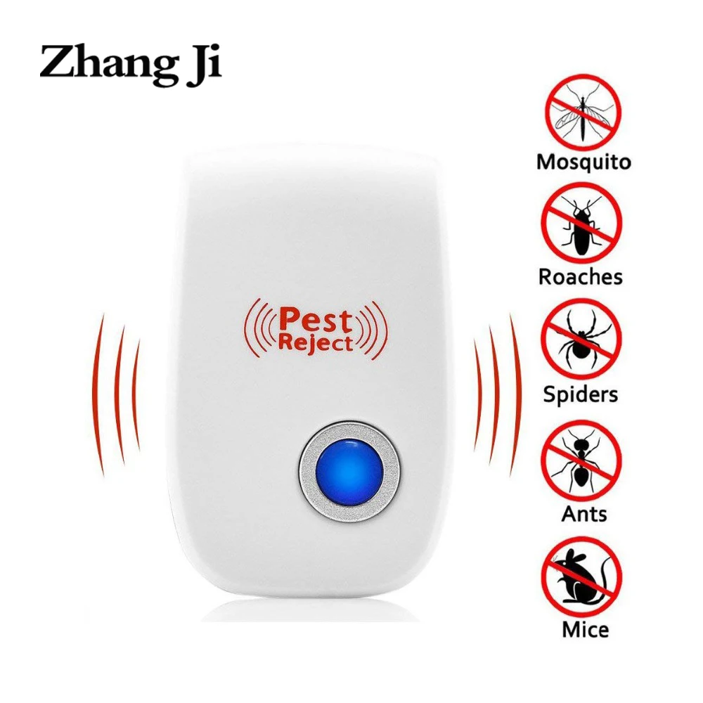 

ZhangJi 2PCs US Plug Ultrasonic Pest Repeller Indoor Electronic Insect Reject Anti Mosquito Mouse Cockroach Mace Repellent