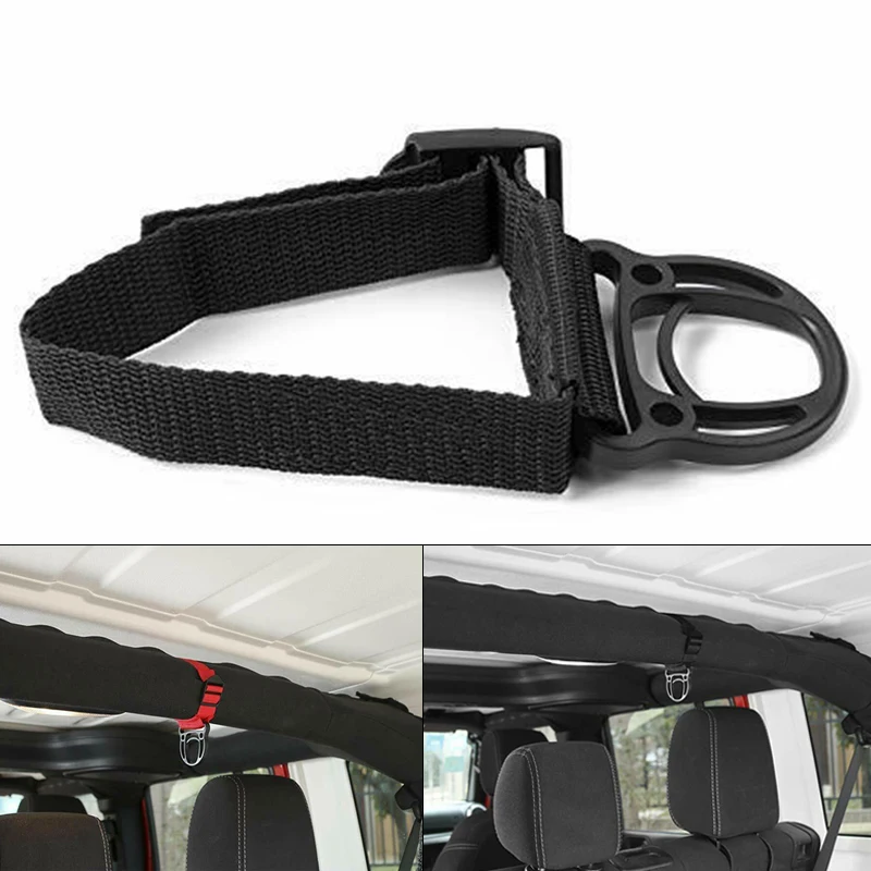 Декоративные крючки для одежды, 2 шт., вешалка для одежды для Jeep Wrangler JK JL 2007- ABS, черный аксессуар для интерьера