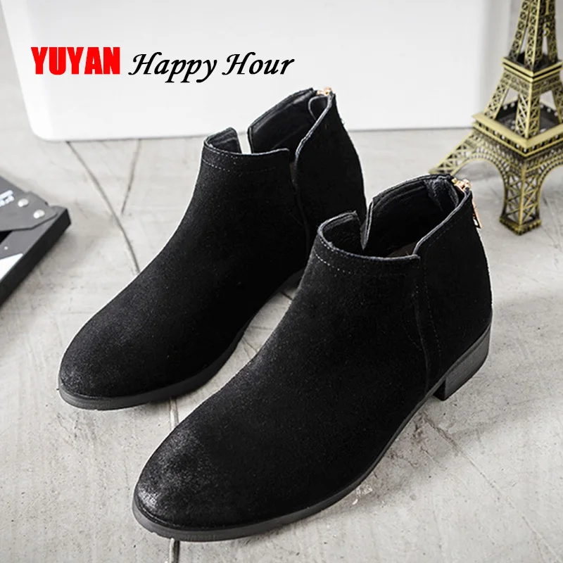 

Winter Suede Boots Women Luxury Shoes Women's Winter Boots Warm Plush Woman Chelsea Boots Ladies Ankle Booties Plus Size YX433
