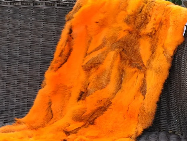 orange CX-D-56,, коврики из кроличьего меха, хорошее качество, меховое одеяло, Прямая поставка - Цвет: orange