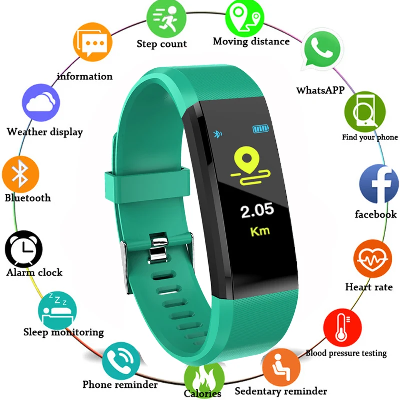 

New Color Screen Smart Band Fitness Tracker Sport Smart Bracelet Blood Pressure Smartband Heart Rate Monitoring Band