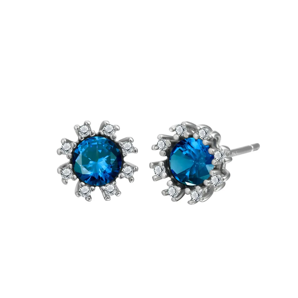 QIAMNI-925-Sterling-Silver-Shining-Blue-Round-Zircon-Flower-Stud-Earring-for-Women-Girls-Pendientes-Christmas