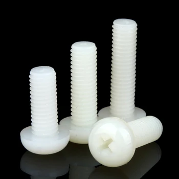 

M4 M5 M6 M8 White Round Head Phillips Screws Plastic Nylon Pan Head Screws