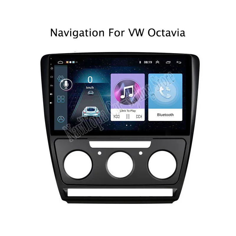 

ECTWODVD 10.1inch Android 8.1 Car Radio GPS Navigation Multimedia Stereo DVD Player for VW Octavia 2007 2008 2009 2010-2014
