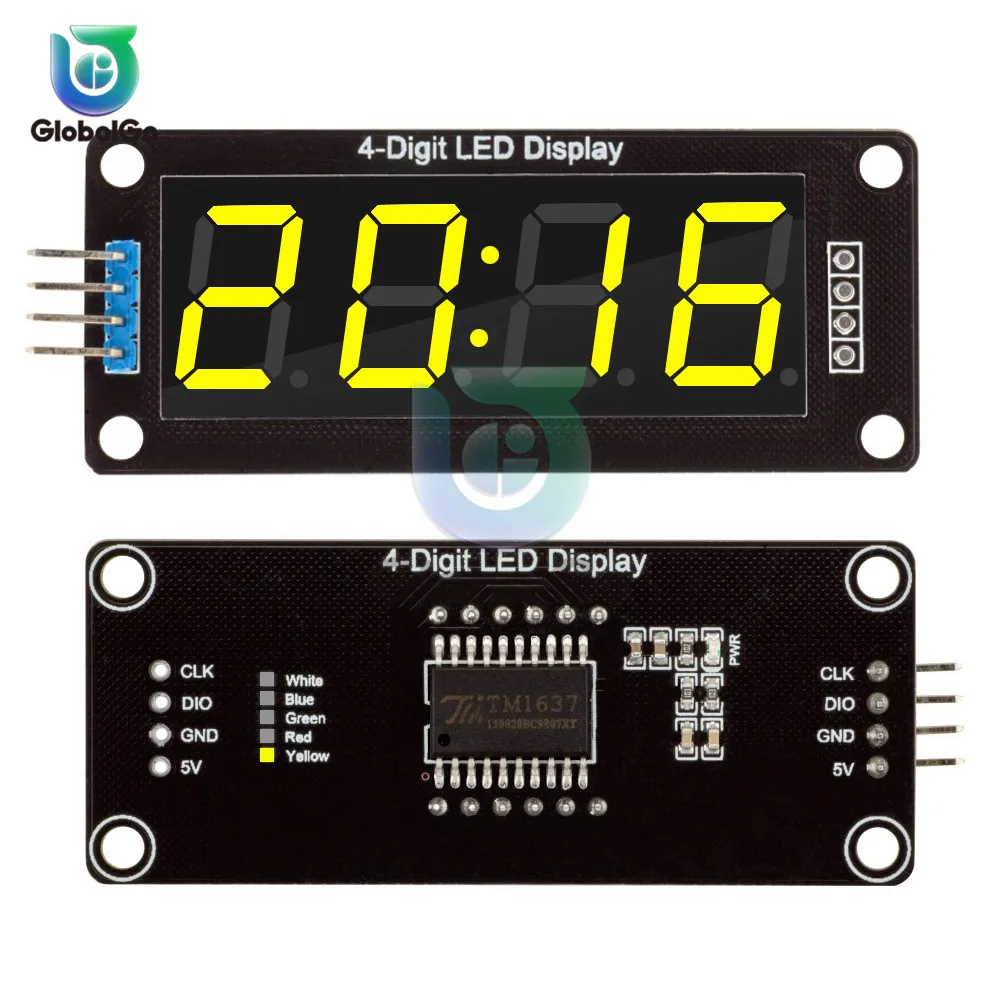 Kadimendium 4-stellige LED Anzeige - TM1637 7-Segment Display 0,56 Zoll Gelb