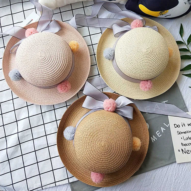 

The New Children's Hat All-match Cute Cartoon Boy Girl Brim Sunscreen Large Flange Newborn Photography Props Baby Summer Hat
