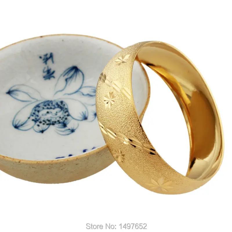 Bangle Bracelet Zirconia Bangle Big Wide Ethiopian Bangle Gold Color Bangles & Bracelets Dubai African Men Women Jewelry