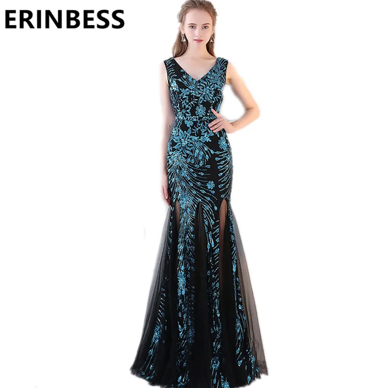 Женское вечернее платье Русалка с V образным вырезом и блестками|mermaid evening dress|formal