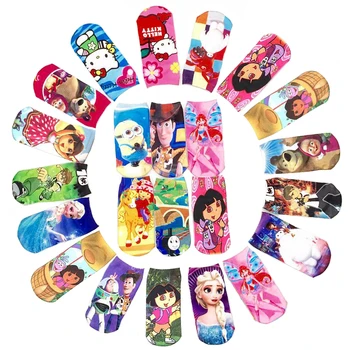 

Winter Kids Socks Boys Girls Cute Kawaii Kitty Cartoon Sock Captain America Elsa Alice Princess Mesh 3D Print Children Sock Toys