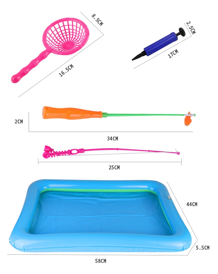 46 шт./лот, надувной бассейн, магнитная рыболовная игрушка, удочка, набор для детей, раннее образование, модель, игра в рыболовные игры, игрушки для улицы