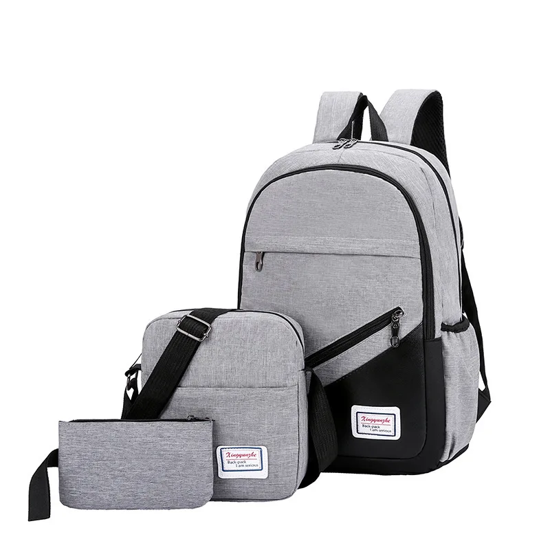 

3pcs/Set Backpack Men Nylon Backpacks School Bag for Teenage Girls Shoulder Slung Clutch Mochila Travel computer Unisex backpack