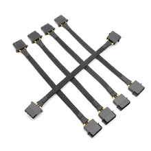 10pcs/Lot Black Full Sleeved IDE Molex 4Pin Male to Female Power Extension Cable.