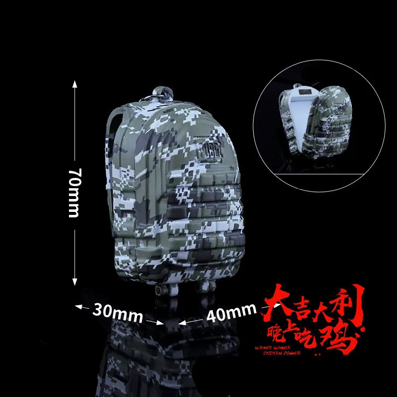  Game Playerunknown's Battlegrounds Military Green Knapsack PUBG Logo Keychain Pendant Cosplay Acces