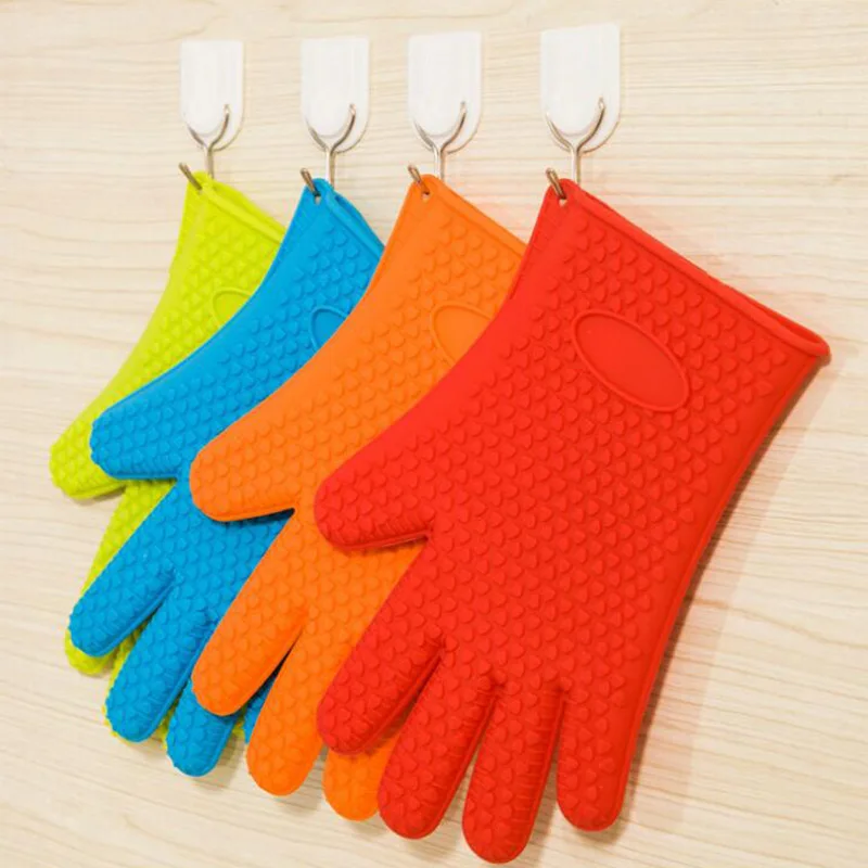 Handschuh Hitzebeständig Kochen Backen Grillen Silikon Ofen Topflappen