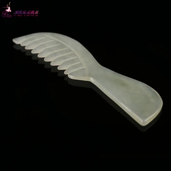 

HIMABM Guasha Comb Head Massager Comb Traditional Medicine Jade Stone Skin Beauty Health care Tools preventing trichomadesis