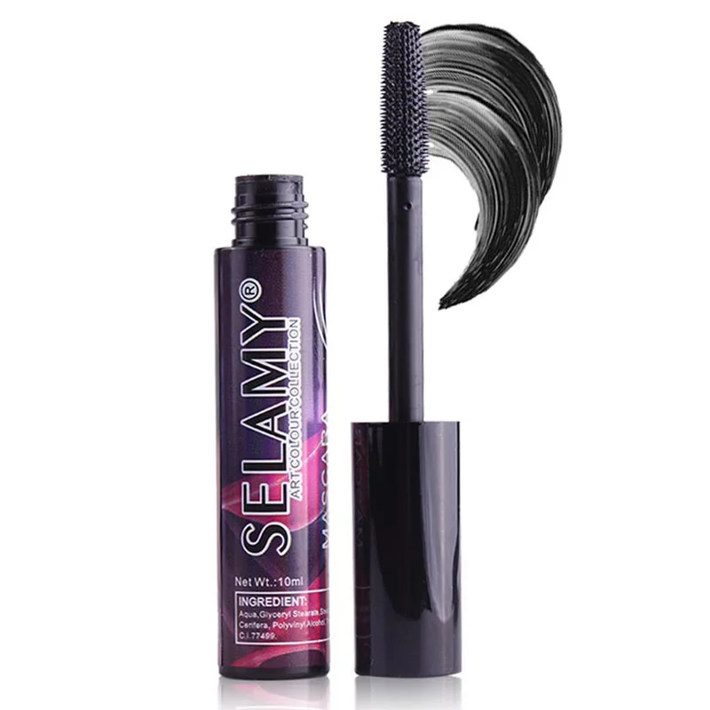 

Lengthening Curving 3D Waterproof Fiber Volume Mascara Professional Fast Dry Black Mascara Long Eyelashes Silicone Brush TSLM1