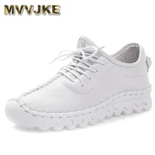 MVVJKE/ женская обувь ручной работы из натуральной кожи на плоской подошве со шнуровкой, женские мокасины, мягкие тонкие повседневные женские туфли на плоской подошве